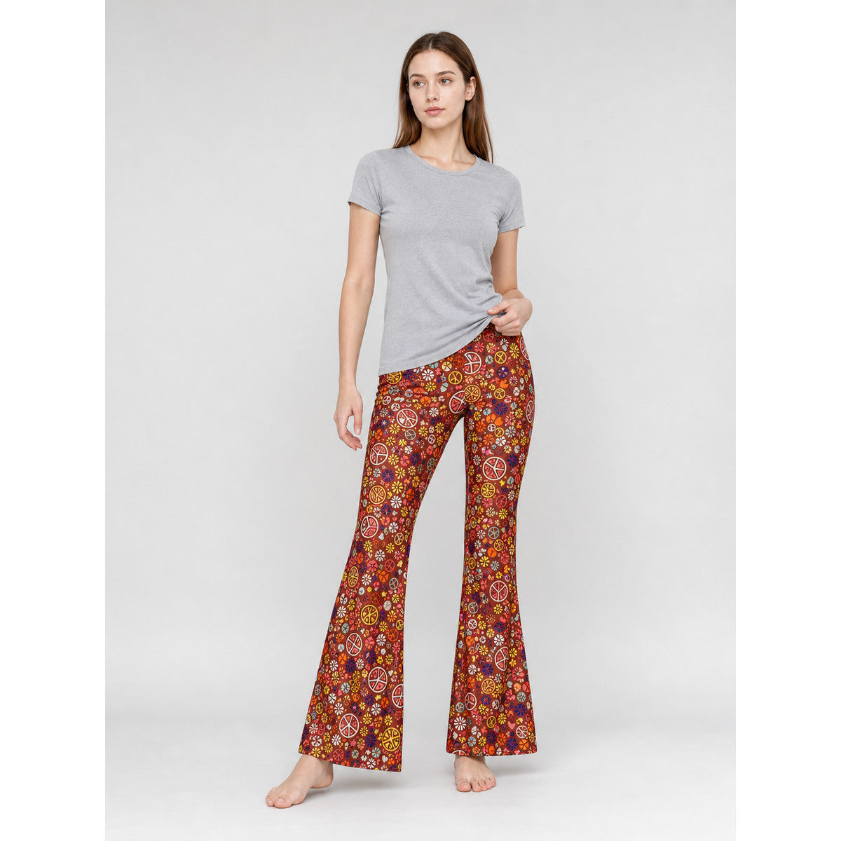 Hippie-Style Set with Bell-Bottom Pants and Accessories