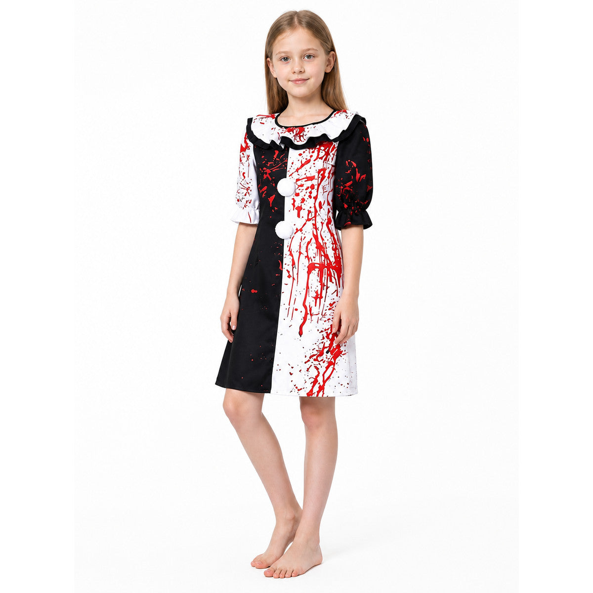 Clown Cosplay Dress with Blood Splatter Costume Dresses detail