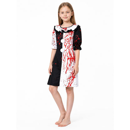 Clown Cosplay Dress with Blood Splatter Costume Dresses detail