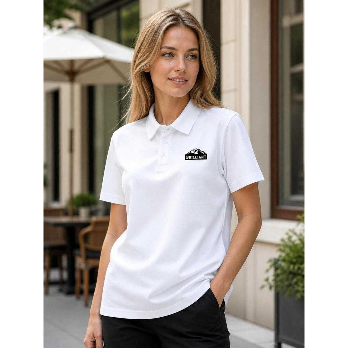 White Short-Sleeve Polo Shirt for Everyday Wear lifestyle view 2