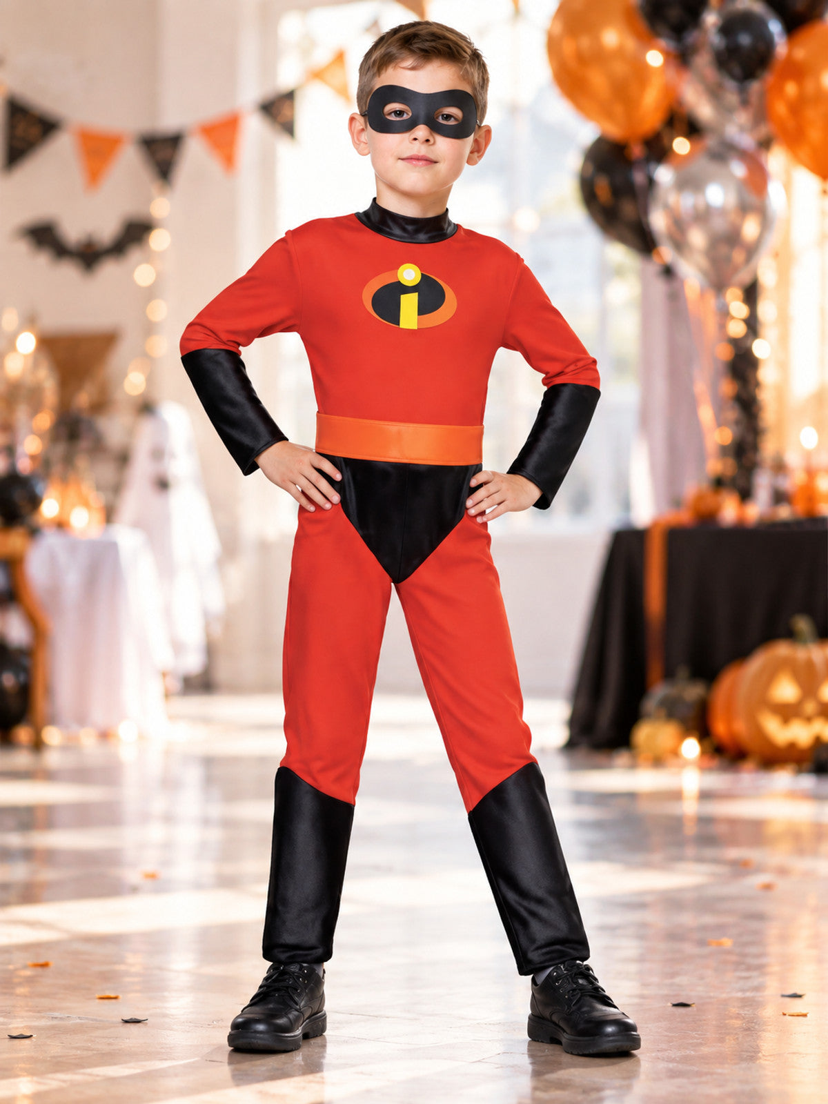 Kids' Superhero Costume with Mask, Red