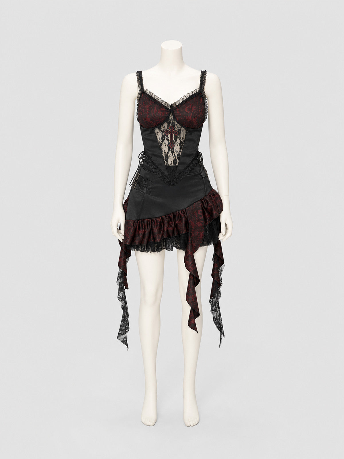 Gothic Set: Strappy Top and Lace Mini Skirt product detail