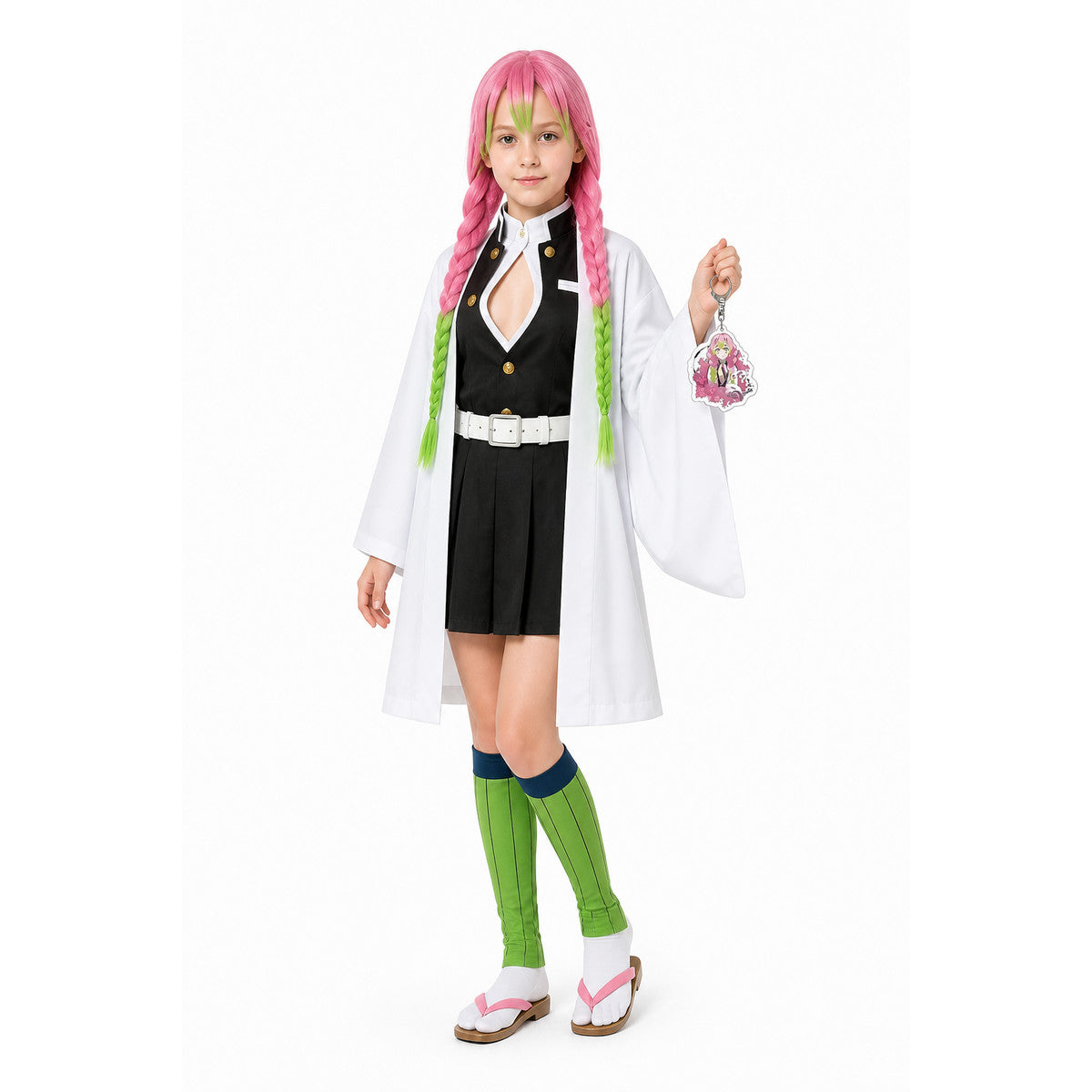 Mitsuri Kanroji Cosplay Costume with Wig Costume Wigs detail