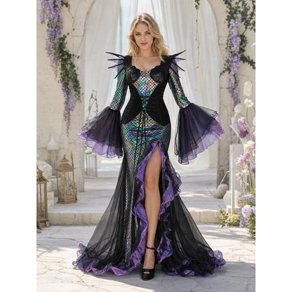 Long Gothic Witch Costume Dress for Halloween lifestyle view