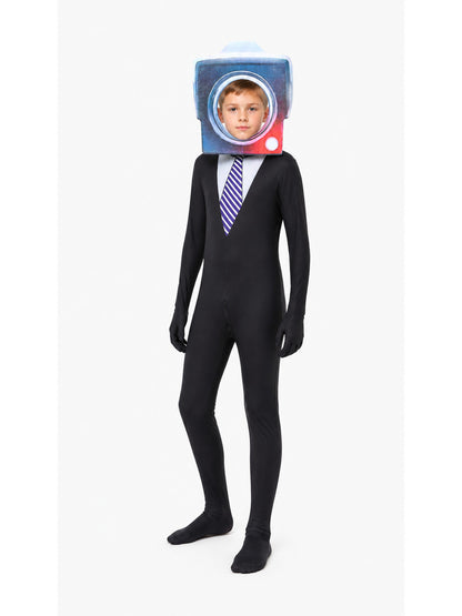 TV Man cosplay jumpsuit with hood