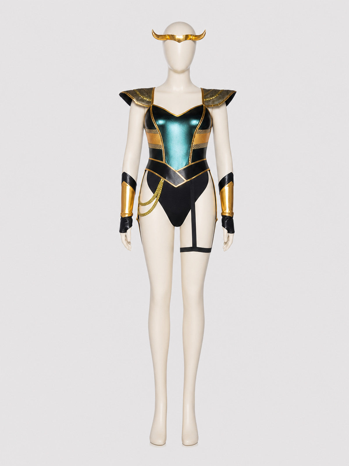 Cleopatra Costume with Gold Accents, Black and Turquoise, M-XL
