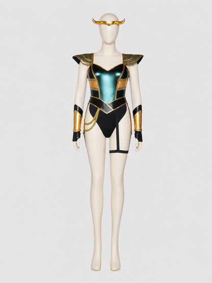 Cleopatra Costume with Gold Accents, Black and Turquoise, M-XL