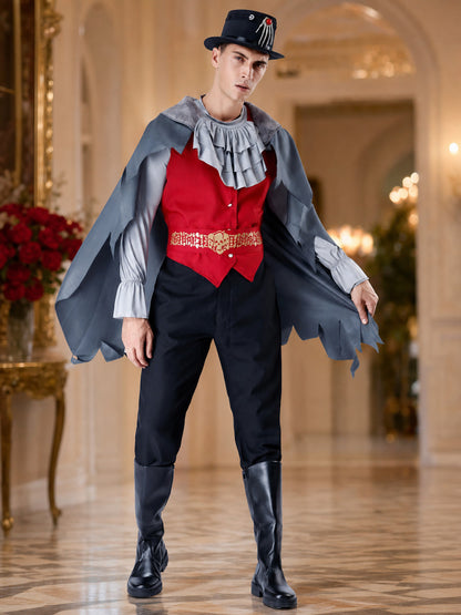 Halloween Vampire Costume with Cape and Hat lifestyle view