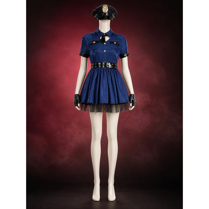 Women's Police Costume Dress Set With Hat, Belt, Gloves And Neck Scarf main product view