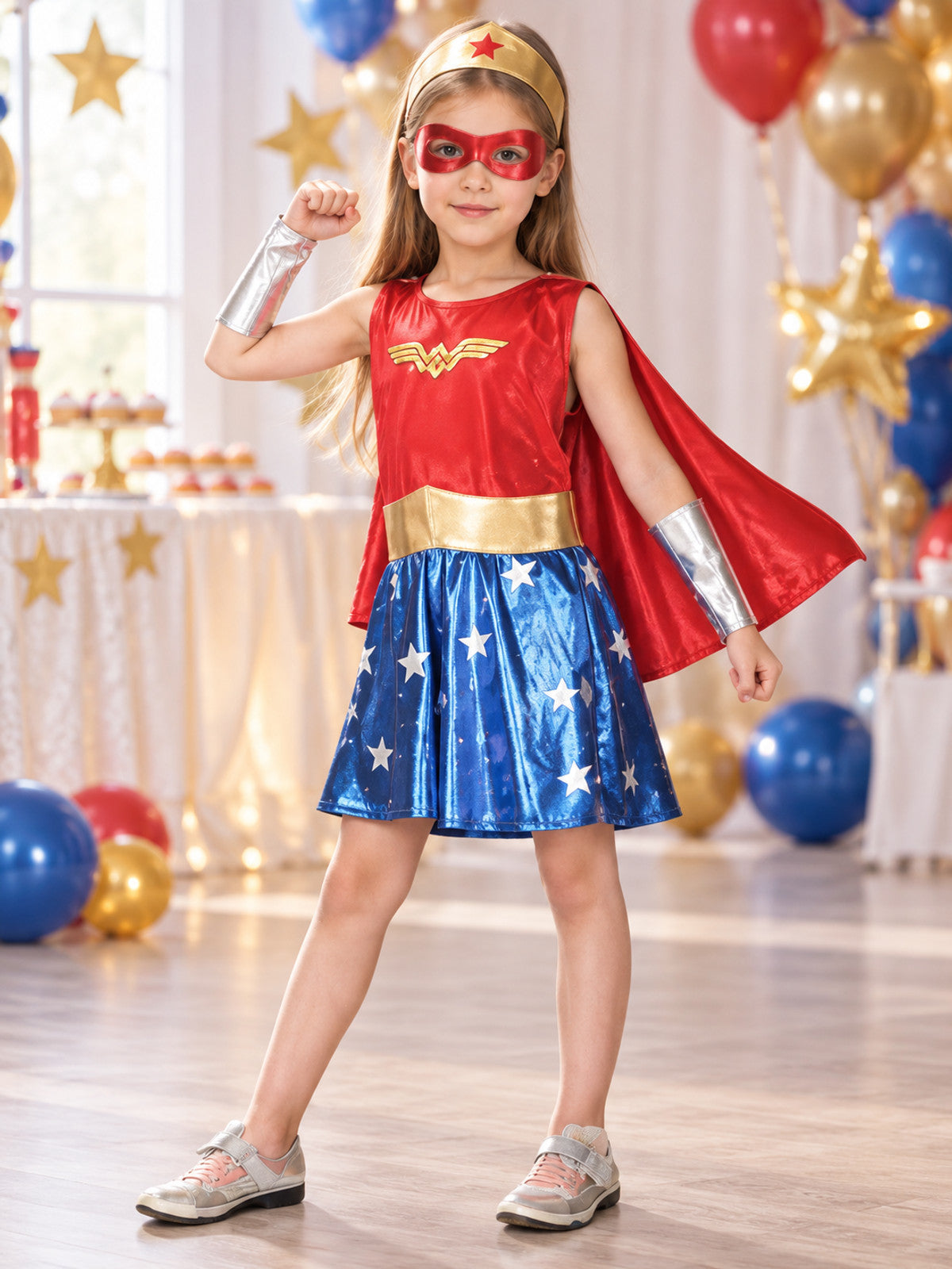 Kids' Carnival Costume with Cape and Headpiece