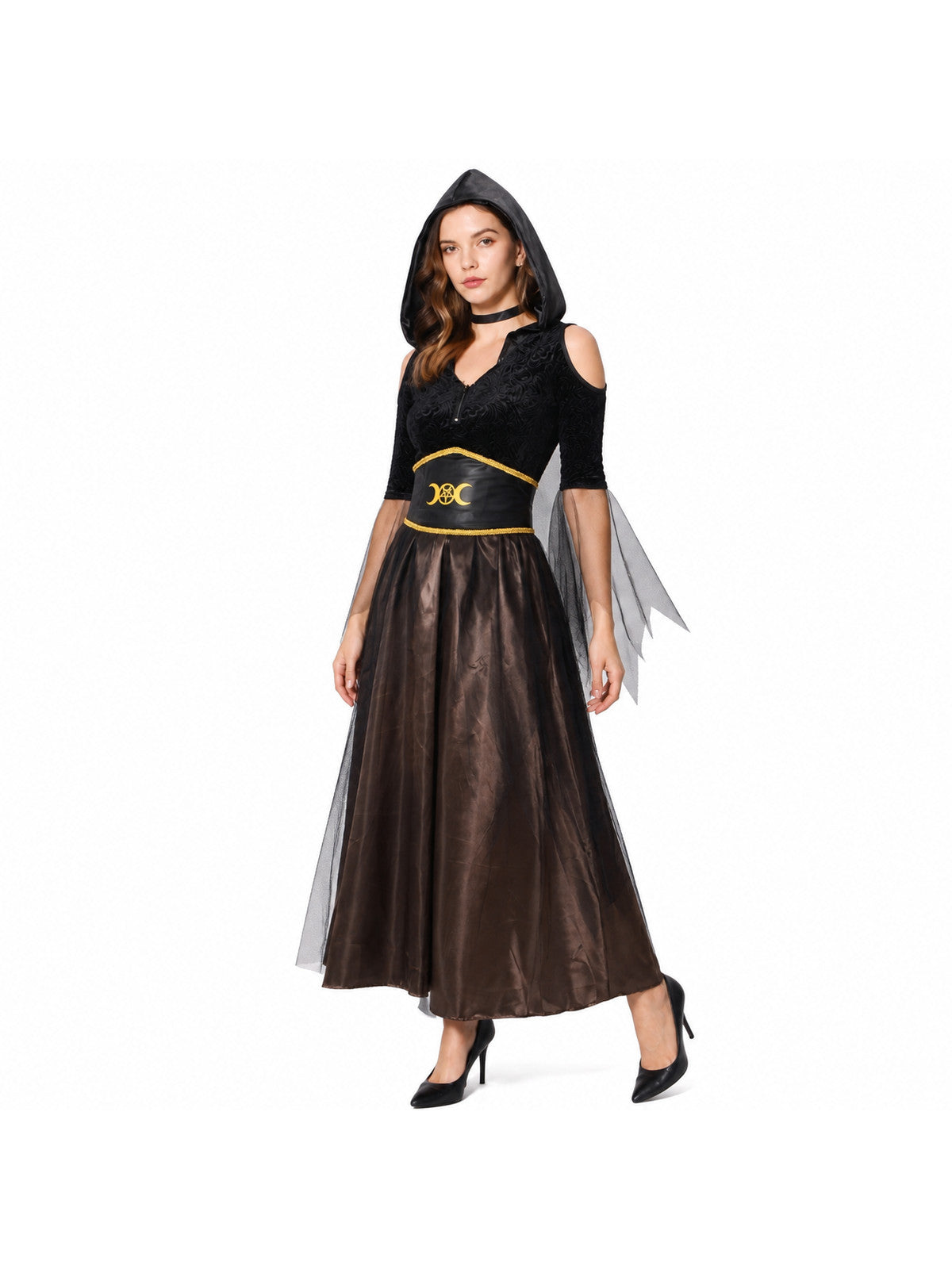 Hooded Cosplay Costume, Long Dress Costume Dresses detail