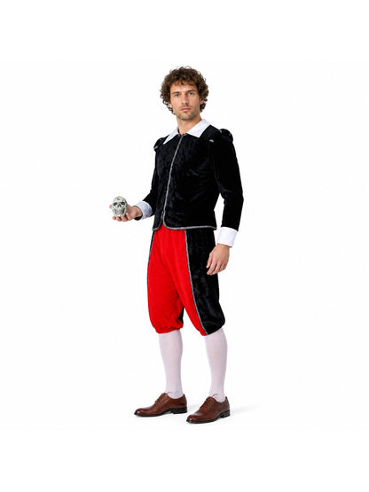 Vampire Costume with Red Pants and Silver Trim Costumes detail