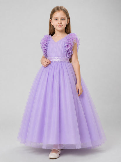 Floor-Length Tulle Dress with Layered Skirt for Weddings Costume Dresses detail