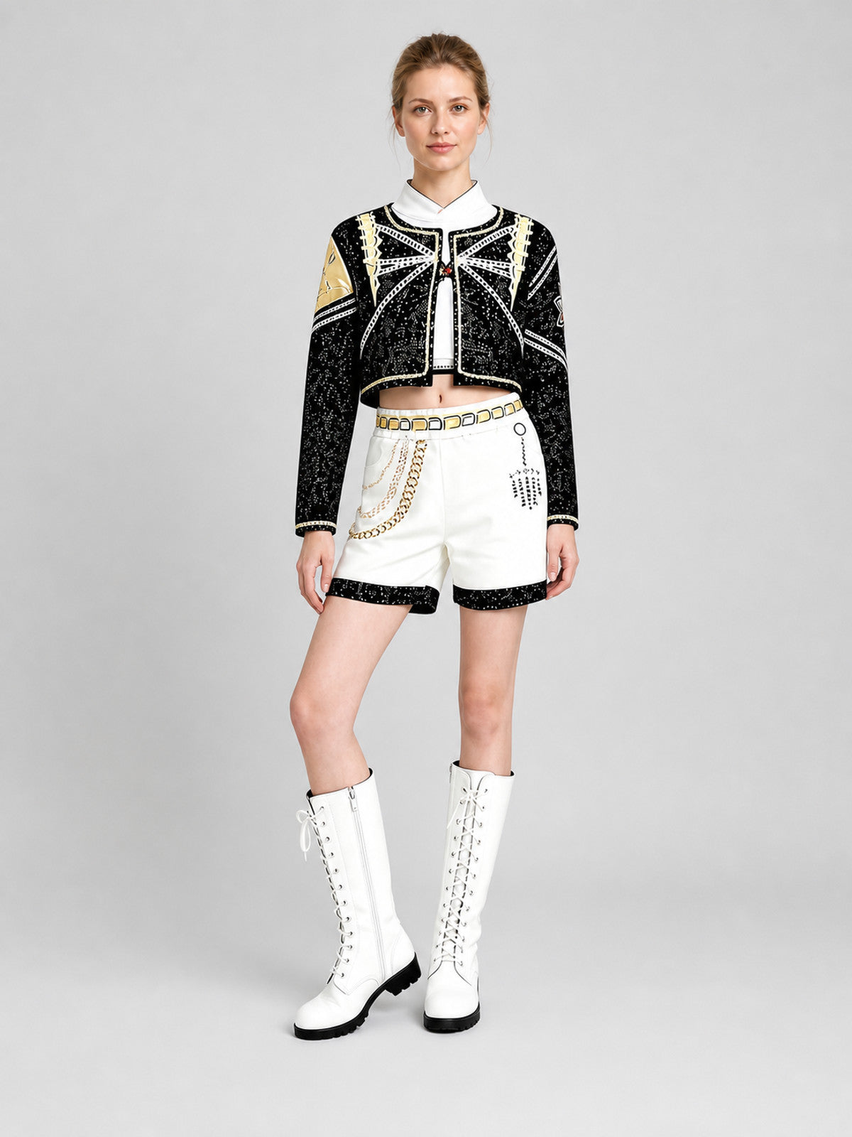 Children's Jacket and Shorts Costume in Black and Gold Style Costumes detail