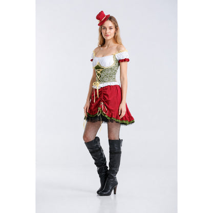 Short Bavarian Dress with Puff Sleeves Costume Dresses detail