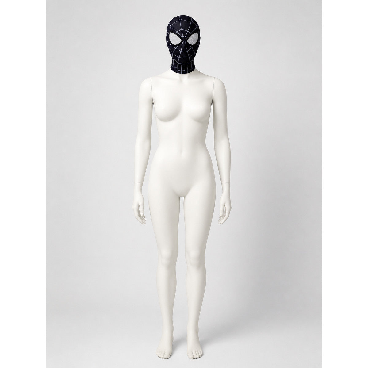 Black Halloween Mask with Gray Spiderweb Pattern for Cosplay lifestyle view