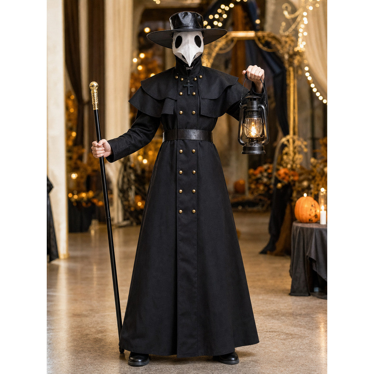 Halloween Plague Doctor Costume with Mask lifestyle view