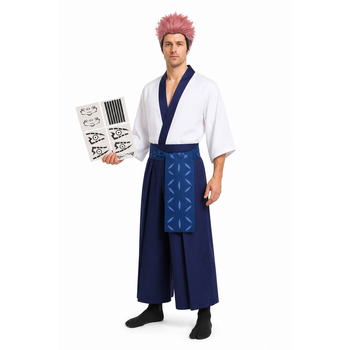 Sukuna Jujutsu Kaisen Cosplay Costume with Wig and Stickers Costume Wigs detail