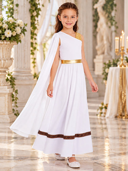 Girls' Greek-Style Dress with Cape