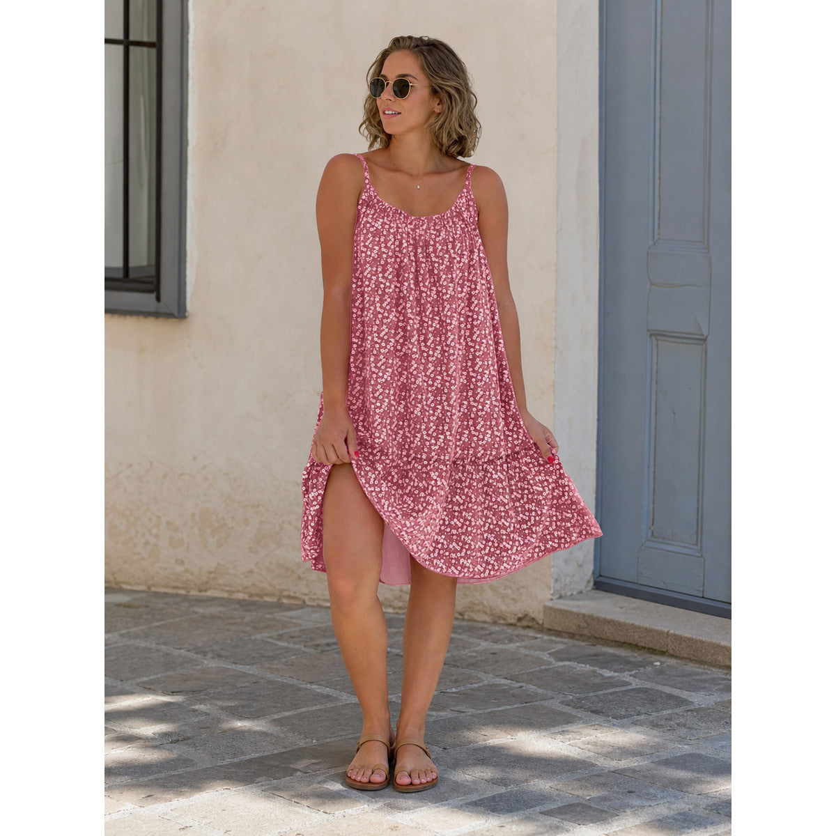 Women's Floral Print Dress, Loose Fit