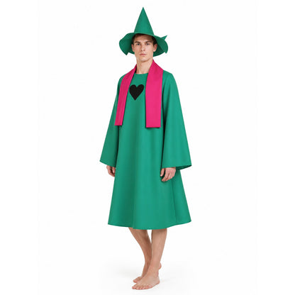 Ralsei Cosplay Costume from Undertale with a Pointed Hat and Scarf Costume Headwear detail