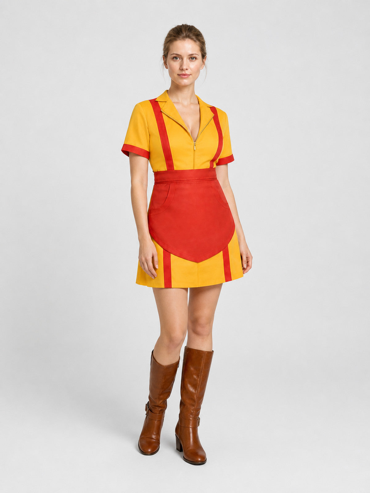 “2 Broke Girls” Cosplay Costume with Dress and Apron