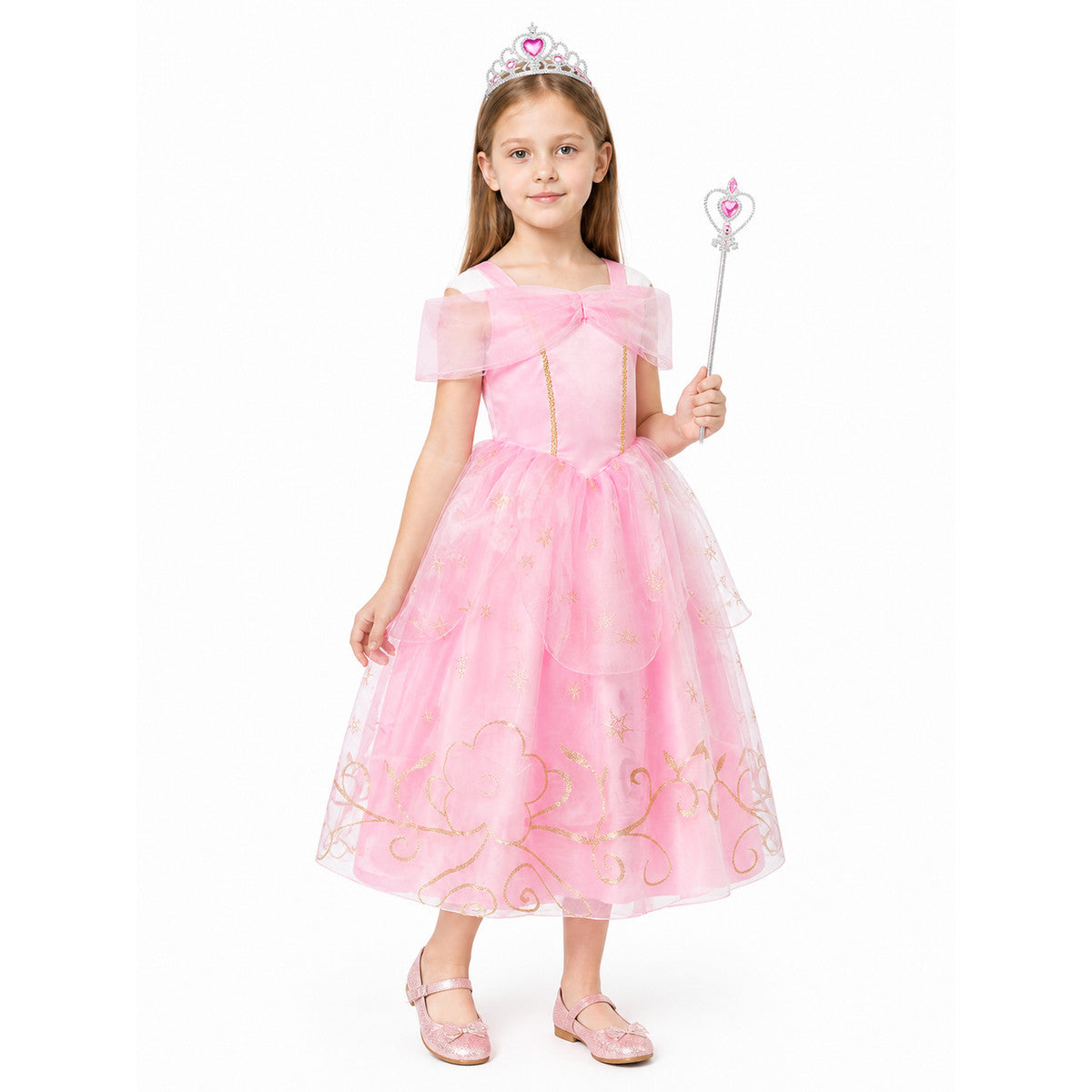 Princess Dress with Crown and Magic Wand Costume Dresses detail
