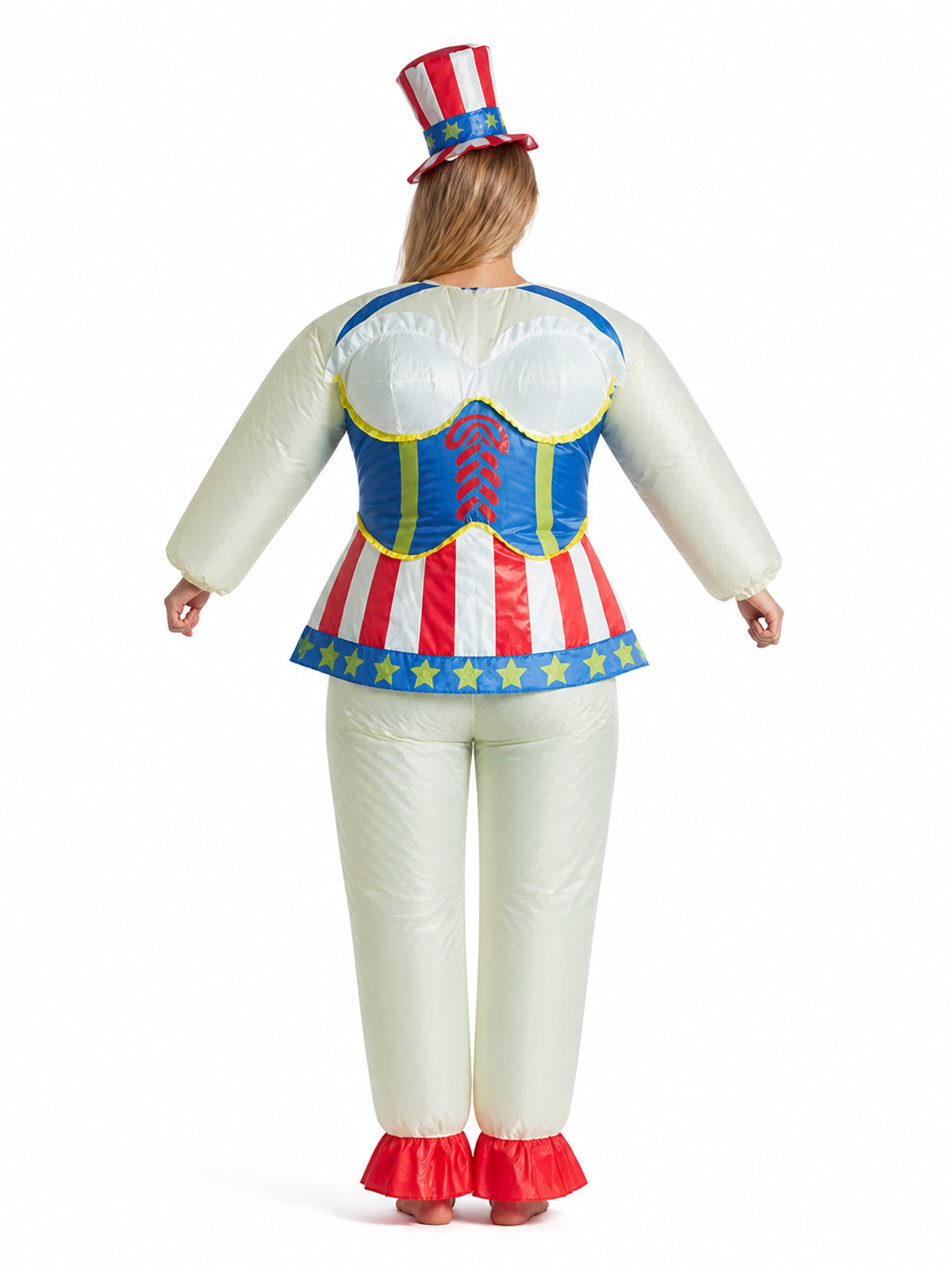 Striped Inflatable Halloween Costume with Stars back view