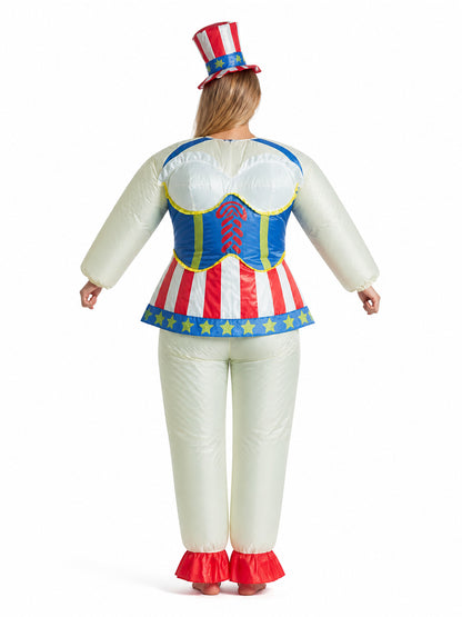 Striped Inflatable Halloween Costume with Stars back view