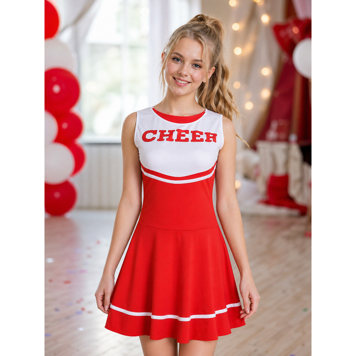 Cheerleading-Style Stage Dress with Cheer