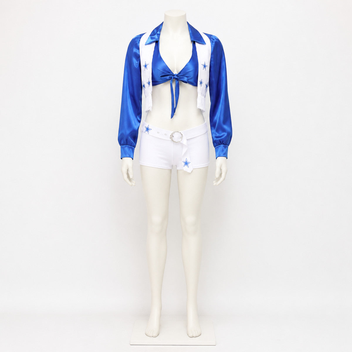 Blue and White Cheerleading Costume with Stars lifestyle