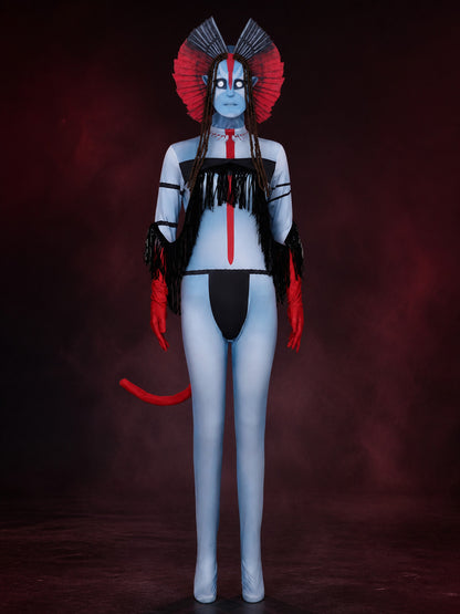 Kids Avatar 3 Volcano Goddess Halloween Bodysuit Costume with Tail