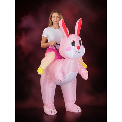 Unisex Pink Inflatable Bunny Costume, Funny Halloween Party Outfit main product view