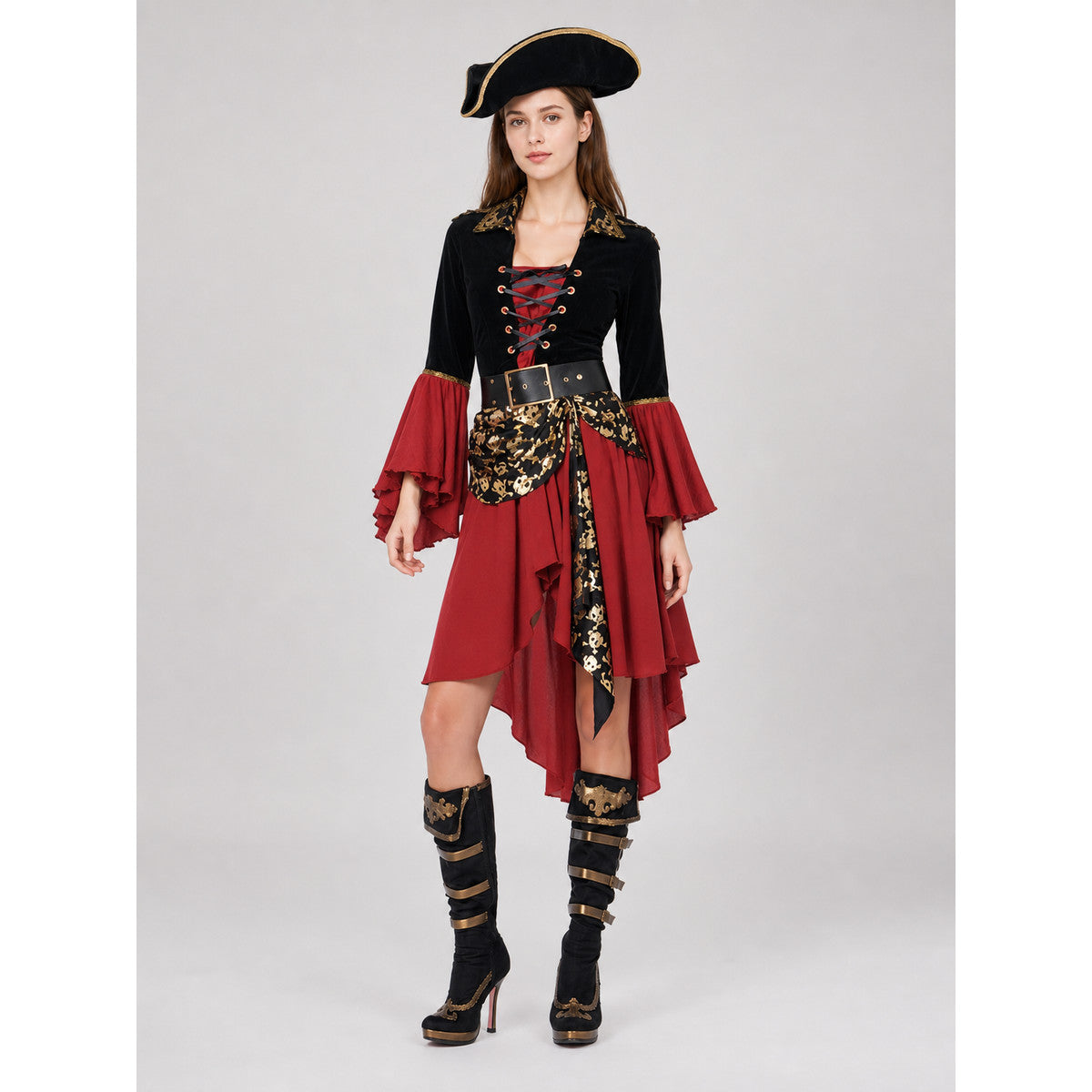 Pirate Costume with Gold Decor lifestyle