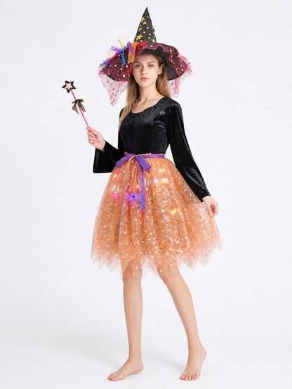 Costume Set with Pointed Hat and Wand