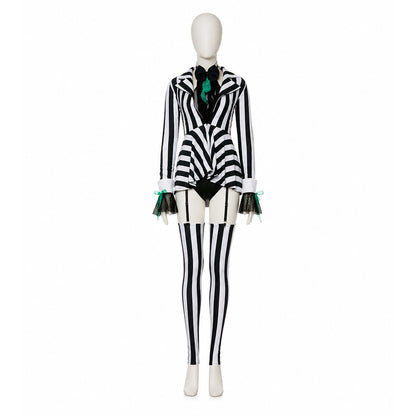 Striped Clown Costume with Skirt for Halloween Costumes detail