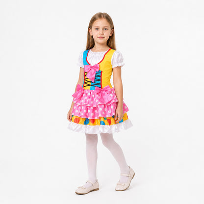 Clown Costume with Pink Polka Dots and a Full Skirt Costumes detail