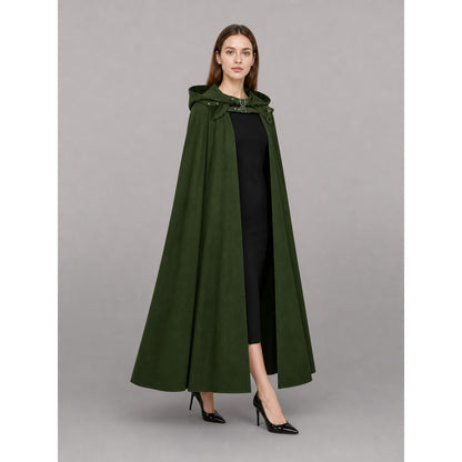 Dark Olive Carnival Cloak with Hood lifestyle