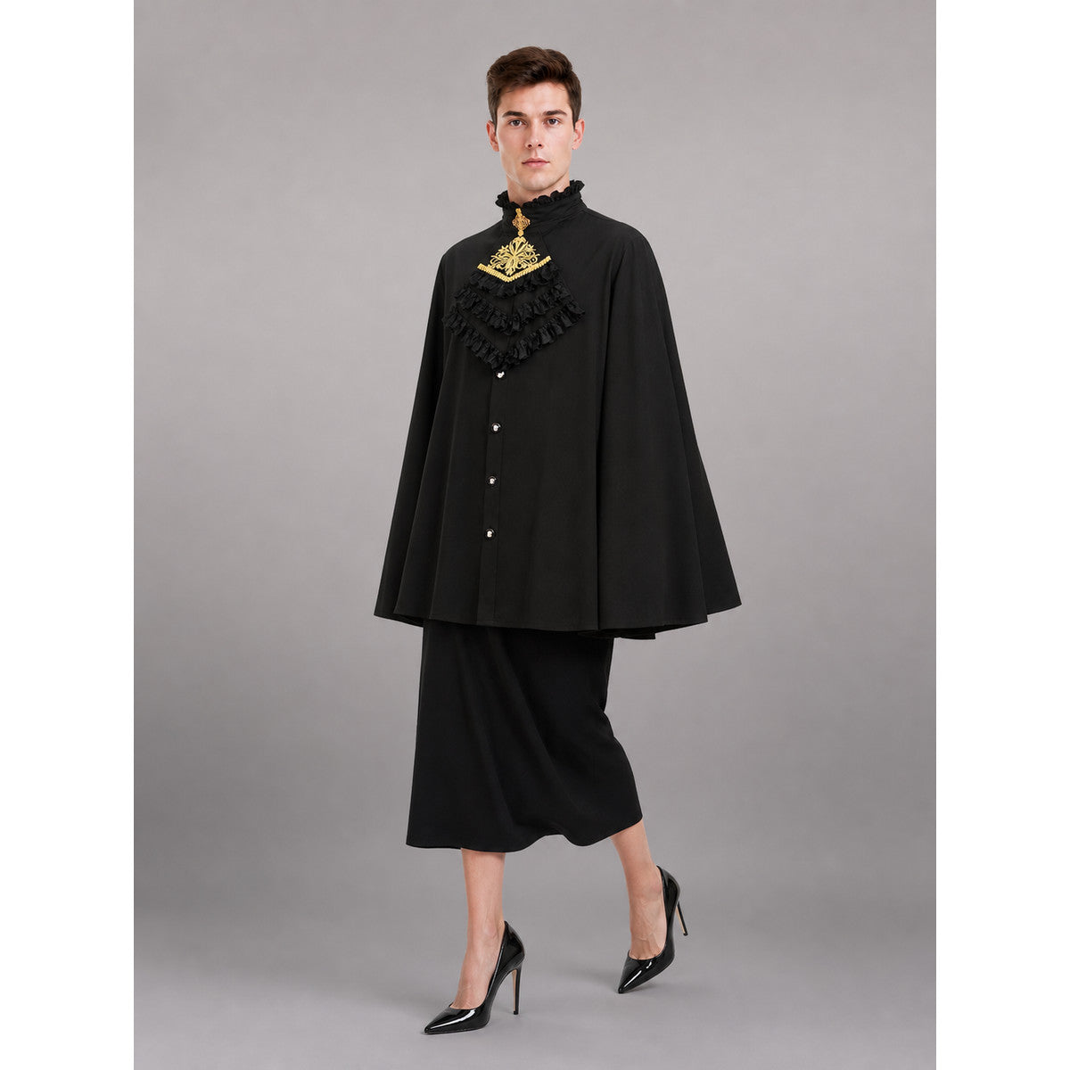 Gothic Shirt with Jabot and Gold Decor occasion guide