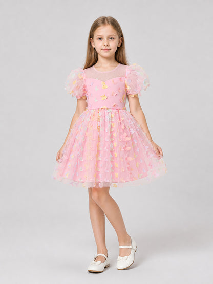 Dress with Puff Sleeves, a Full Skirt, and Butterflies Costume Dresses detail