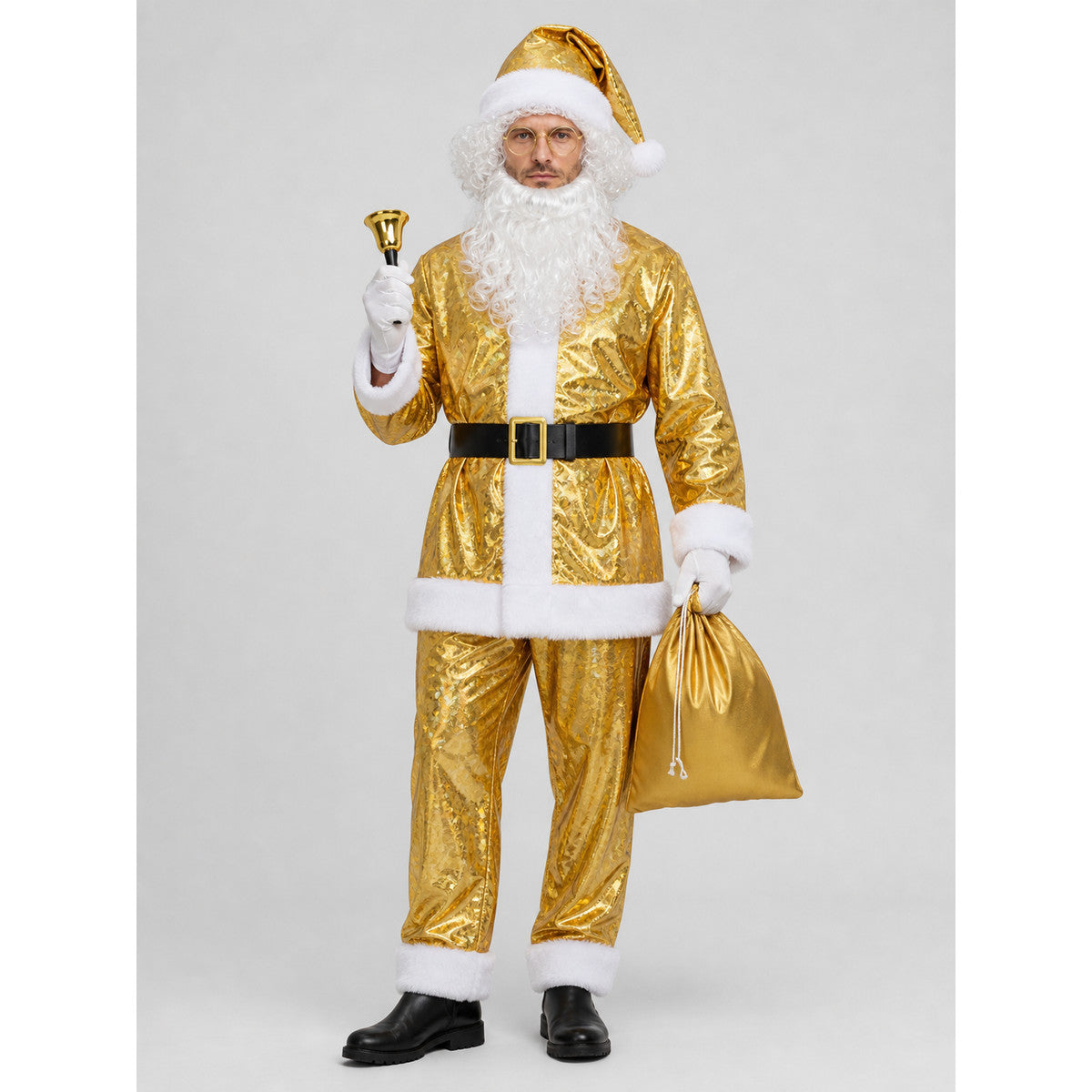 Gold Santa Claus Costume with Accessories Costume Accessories detail