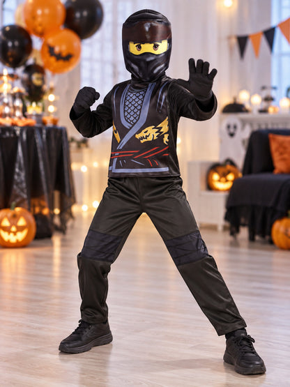 Kids' Ninja Costume Black with Mask
