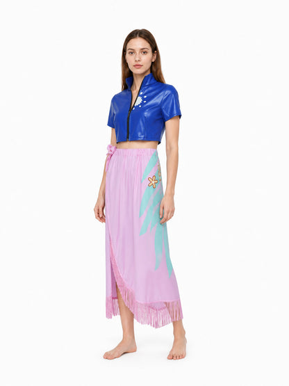 Nico Robin One Piece Cosplay Costume: Zip-Up Top and Skirt