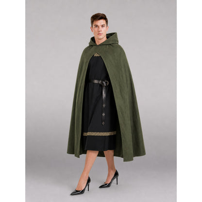Dark Olive Hooded Costume Cape lifestyle