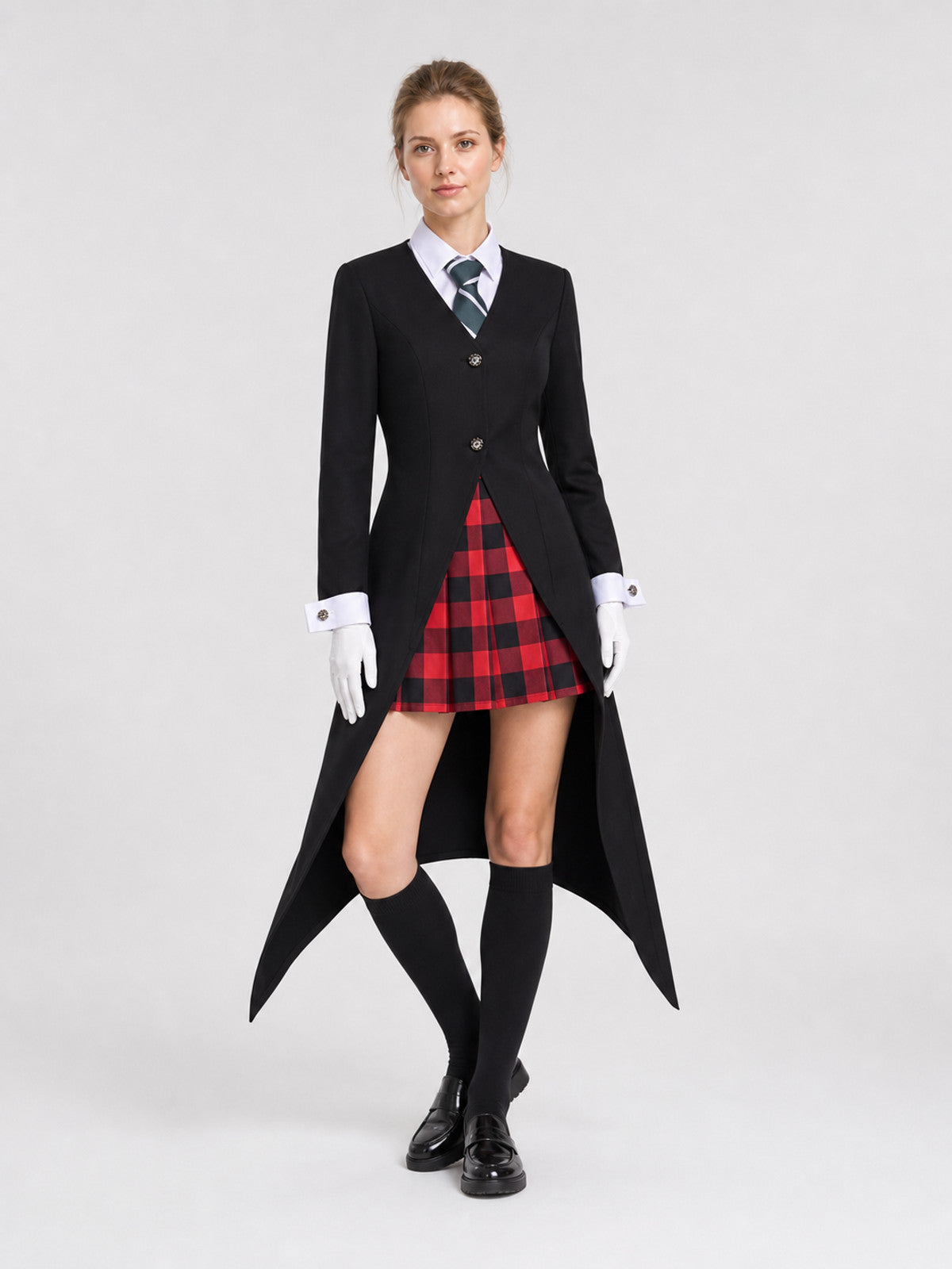 Maka from Soul Eater Cosplay Costume, Red and Black Plaid