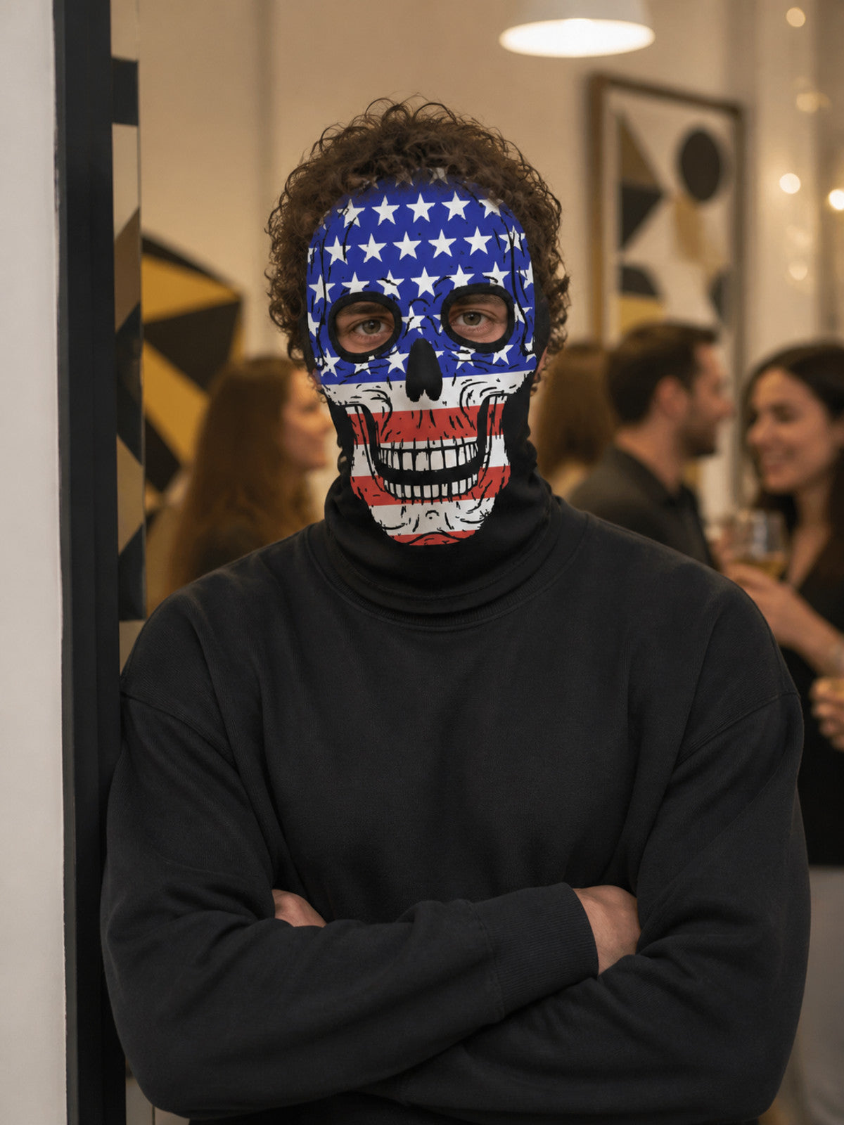 Skeleton Carnival Mask for Halloween and Cosplay lifestyle view