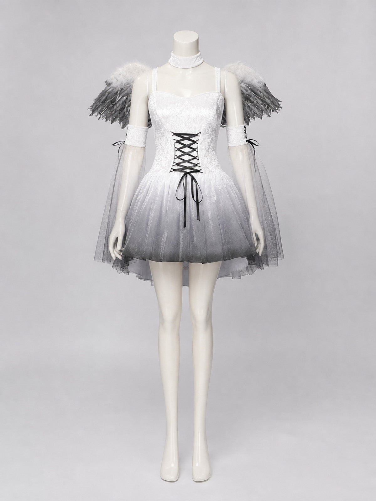 Angel Dress with Wings and Black Halo