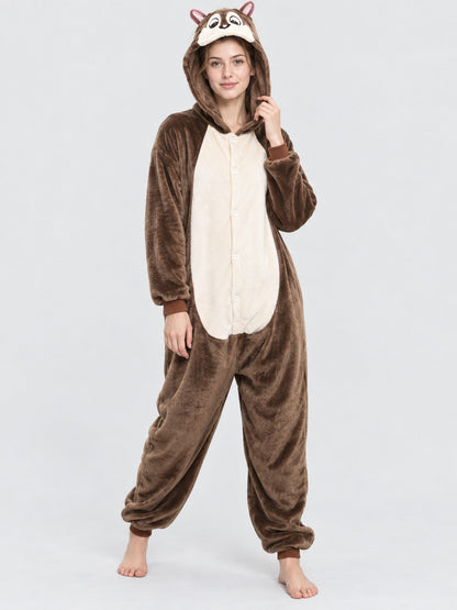 Brown Hooded Onesie Pajama with Ears