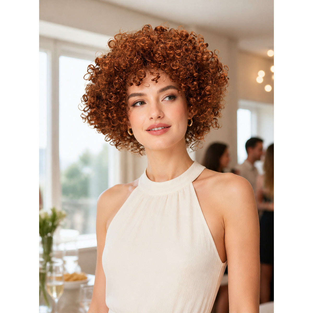 Brown Curly Carnival Wig for Parties lifestyle view