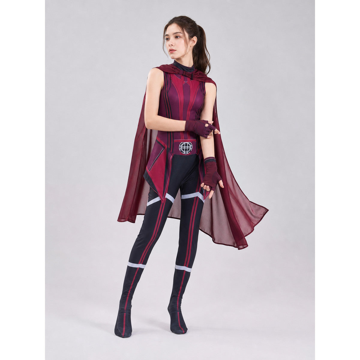 Marvel Scarlet Witch Cosplay Costume with Cape